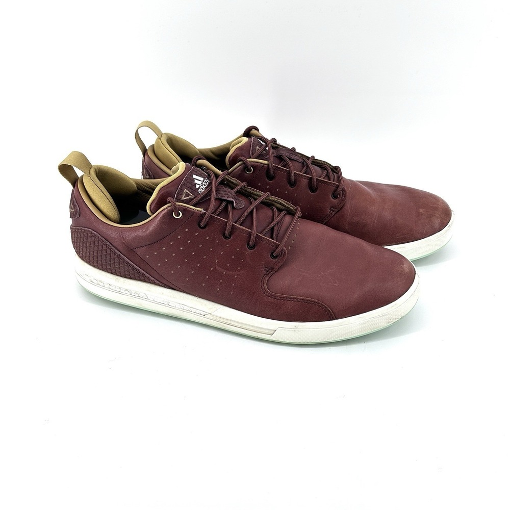 Adidas Adicross Golf Shoes Mens 12 Burgundy Leather Streetwear Casual - Picture 1 of 11